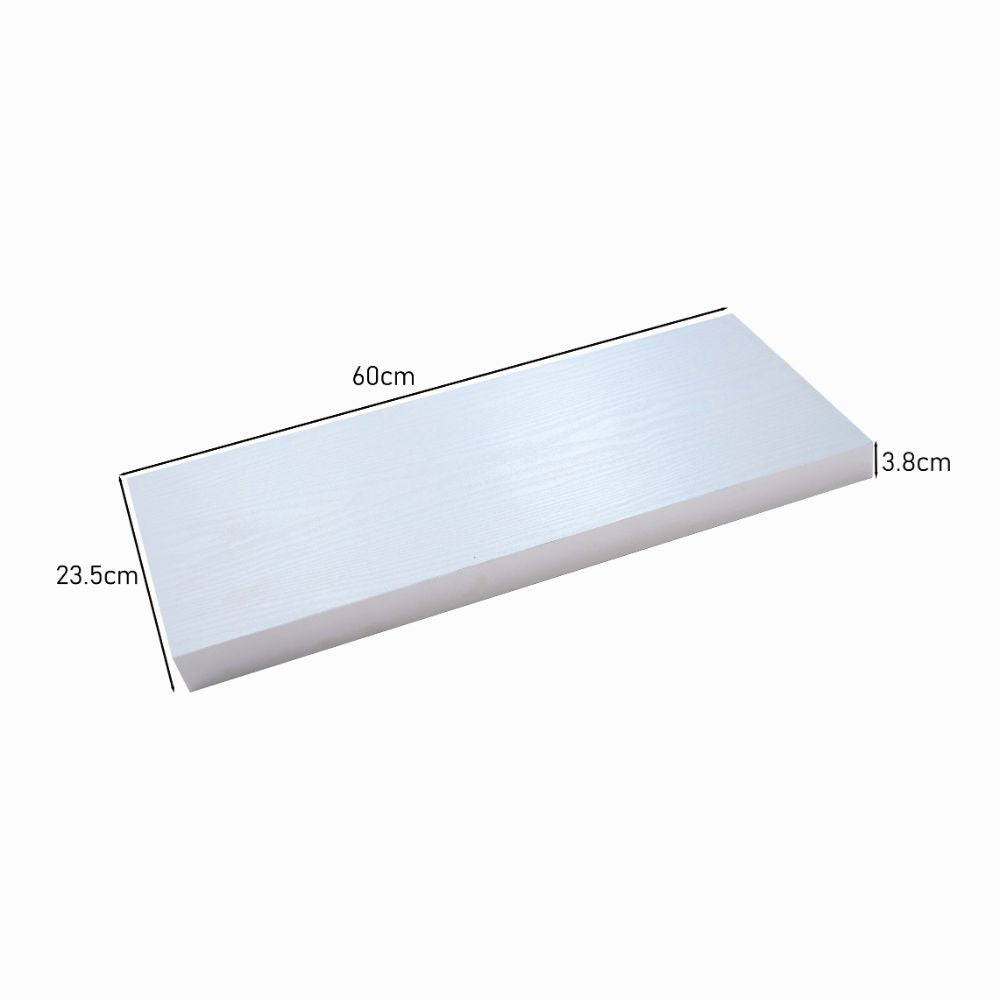 Pack of 2 Easy Fit Floating Shelves – 40cm or 60cm in White or Light Oak Finish