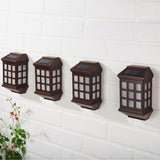 Pack of 4 Deluxe Solar Fence Lights – Warm White LED Outdoor Wall Lights