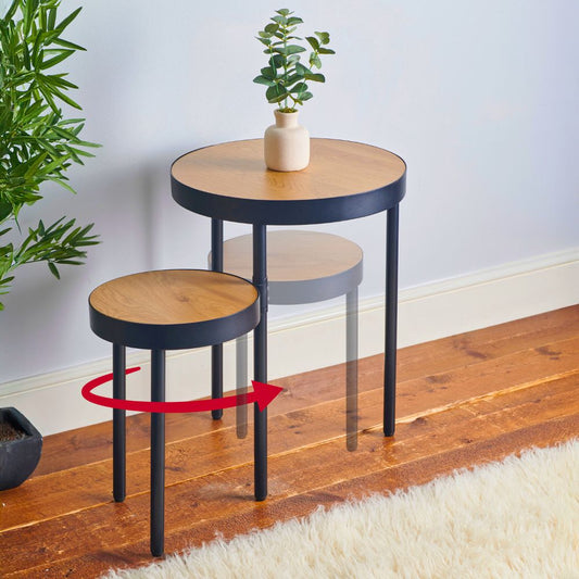 Rotating Dual-Layer Side Table – Space-Saving Modern Accent Table