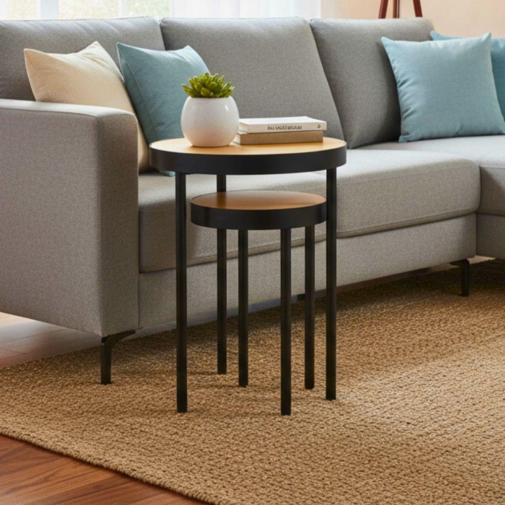 Rotating Dual-Layer Side Table – Space-Saving Modern Accent Table