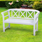 Bewdley Outdoor Garden Bench – Solid Acacia Wood with Pearl White Finish