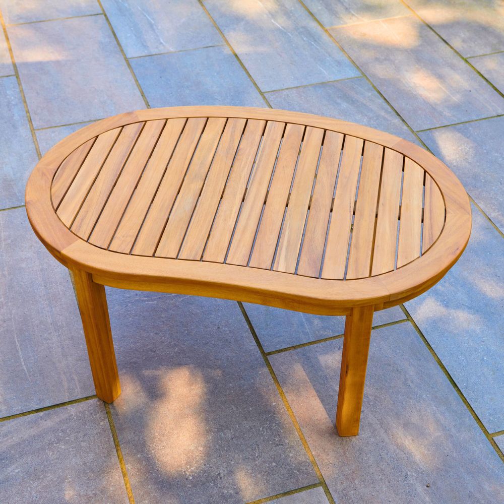 Greenhurst Banana Shaped Wooden Table Natural and Sage Green